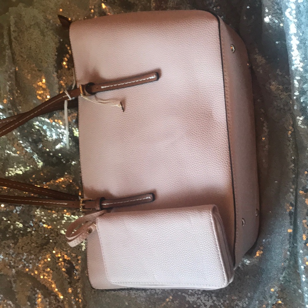 Blush leather tote
